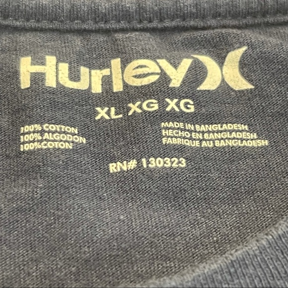 HURLEY Blue Short Sleeve Big Logo T-shirt Size XL - Picture 5 of 6